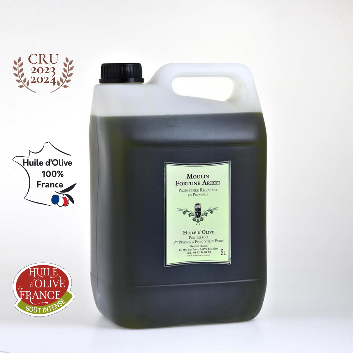 Huile d'Olive Vierge Extra 5 litres - Moulin F. Arizzi – Moulin Fortuné  Arizzi