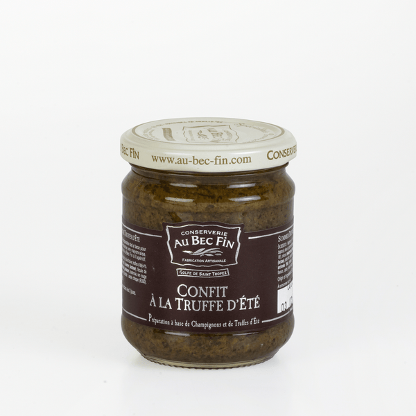 Pot en verre contenant 200 grammes de Confit à la Truffe d'été