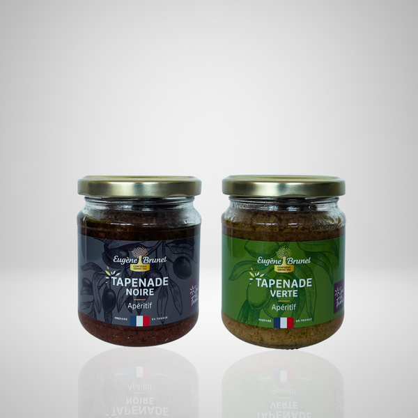 2 x 190 g - Duo de Tapenades (Noire et Verte) pour l'Apéritif