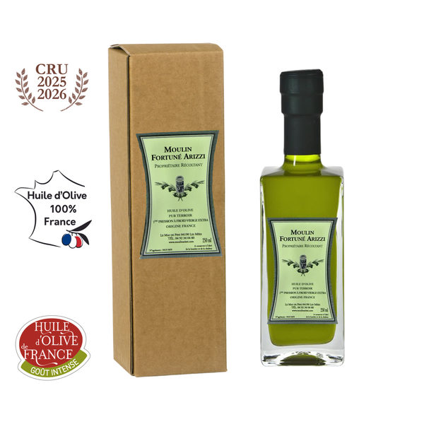 250 ml - Huile d'Olive Vierge Extra de France en Boîte Cadeau - Cru 2025-2026