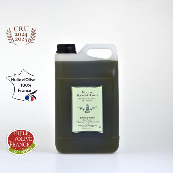 3 litres - Huile d'Olive Vierge Extra de France - Cru 2024-2025